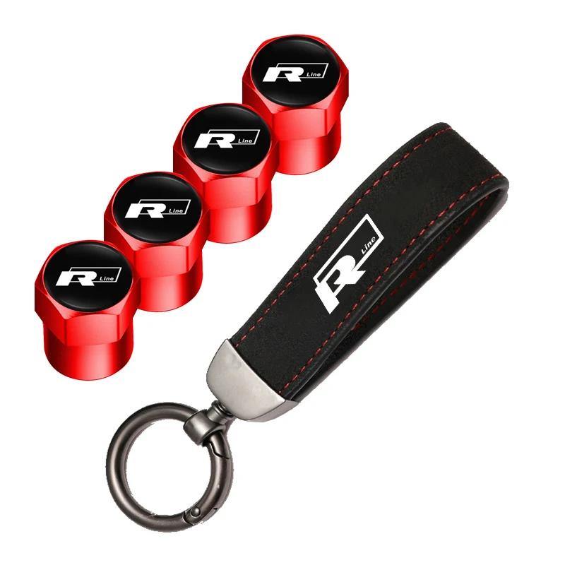 VEMZG1 2026 Hot For VW VOLKSWAGEN Car Tire Wheel Valve Caps Cover Suede Car Key Chain Ring Keychain For VW GTI Scirocco Polo T5 Passat