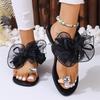Female Summer New Bowtie Slippers Low Heel Beach Shoes Large Size 42 Lightweight Flip Flops Comfort Sandals Sandalias De Mujer