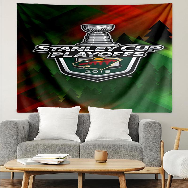 1PC Minnesota Hockey Team Tapestry Accessories Playroom Tapestry, for Bedroom,Livingroom, dormitory Room Wall Decor Fan Birthday Gifts