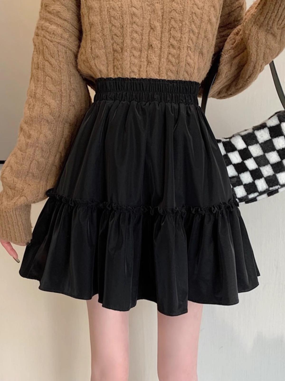 

Women s Spring 2025 A-Line Midi Skirt - High-Waisted, Slimming, Petite Fluffy Cake Design XL