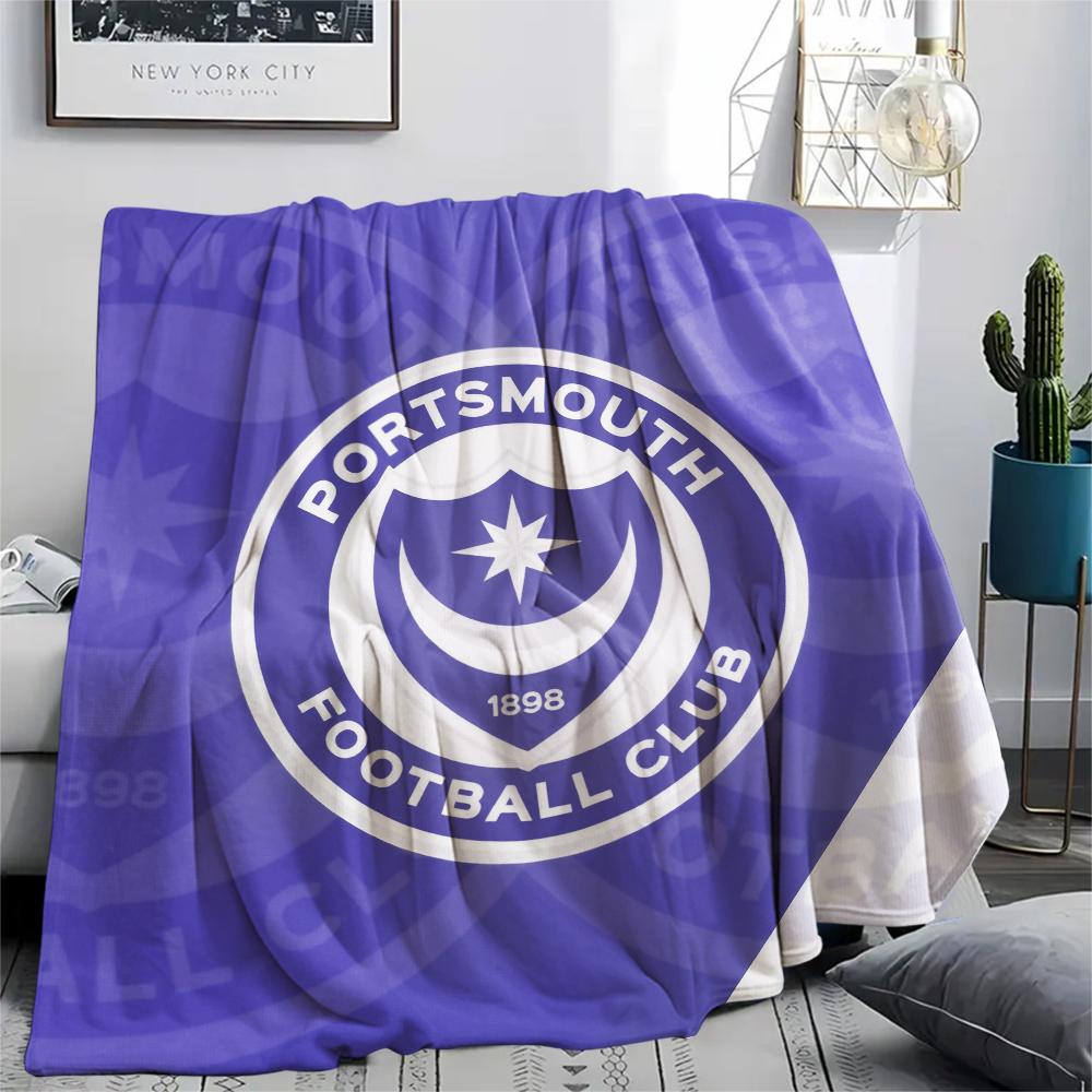 

Portsmouth FC,pattern Flannel Blanket, High quality Comfortable for All Seasons, Home Decor, Warmth and Comfort, Perfect for Gifts. 80cm x 120cm
