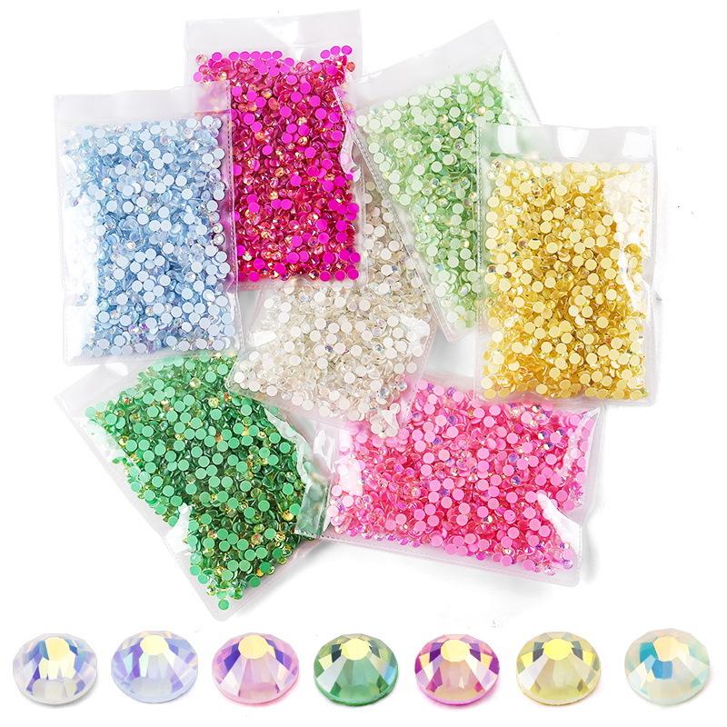 Glass Flat Bottom Luminous Diamond Diy Nail Drill Nail Decoration Fluorescent Drill Mobile Phone Case Decorative Rhinestone