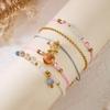 4PCS/Set Sweet And Simple Pearl Star Crystal Bracelet Set for Ladies with Pink Rope Stacking Jewelry Hand Accessory Gift