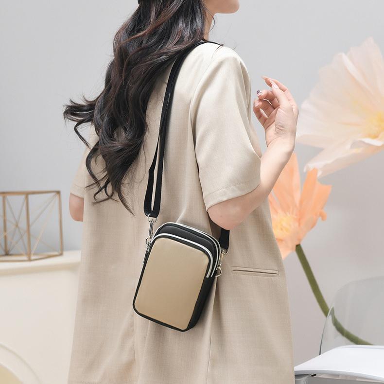 Double Zipper Women Small Crossbody Phone Bag Waterproof Multi Pocket Female Mini Shoulder Bag FLAP with Double Zipper for Daily Travel