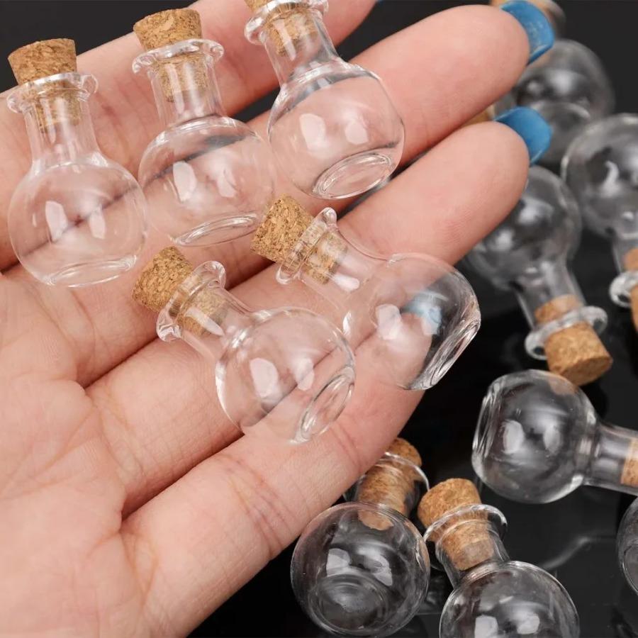 Mini Glass Bottles Jars Clear Empty Containers With Lids Wishing Message Glass Bottle Diy Crafts For Xmas Wedding Decorations