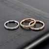 2Mm Titanium Steel Diamond-encrusted Ring for Women's High-end Niche Ins Simple Couple Ring Hand Jewelry
