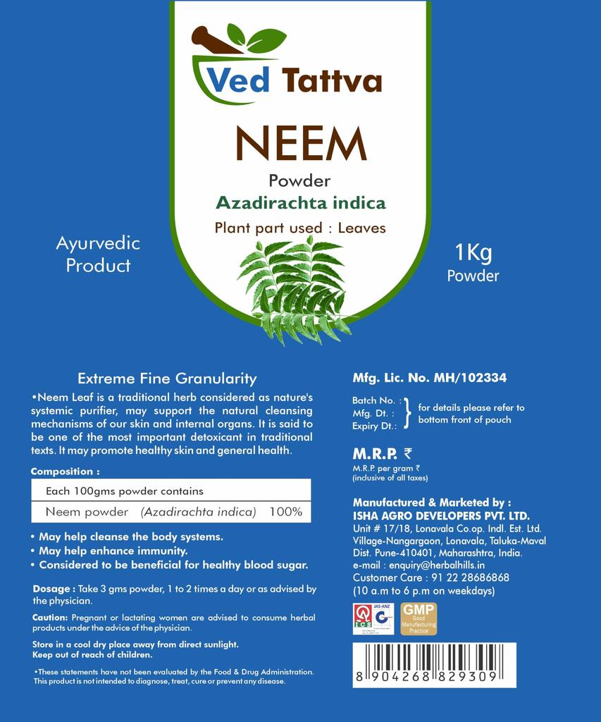 Ved Tattva Neem Powder (1 Kg Pack of 1)