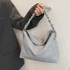 Spring new fashion casual armpit bag large capacity solid color commuter bucket tote bag