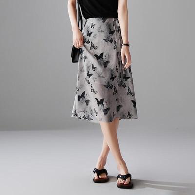 Gonna midi a linea A in seta di gelso elegante da donna SOFSIL