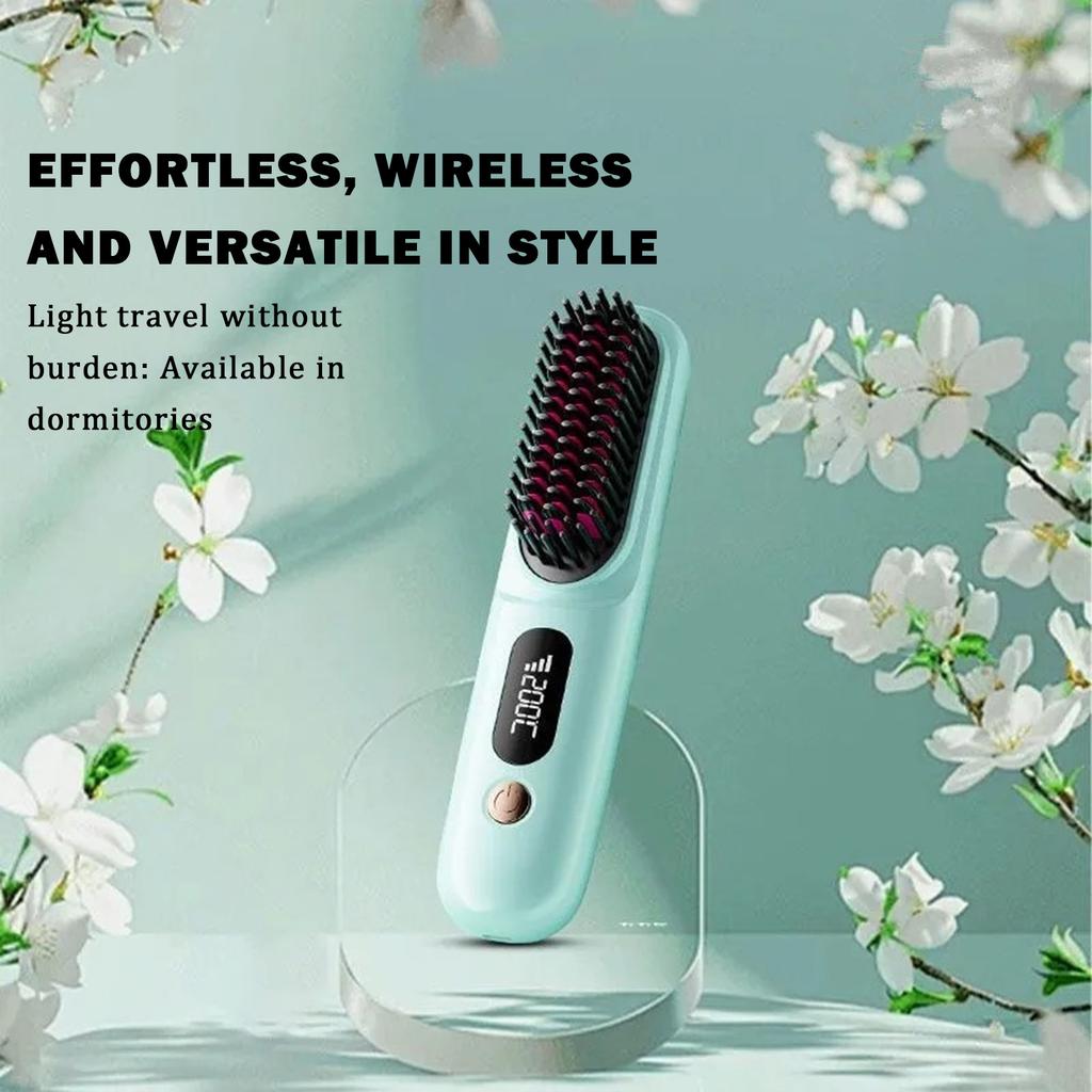 Hair Straightening Brush, Quick Styling Tool, Rechargeable Wireless Hair Straightening Device, Personal Care Comb