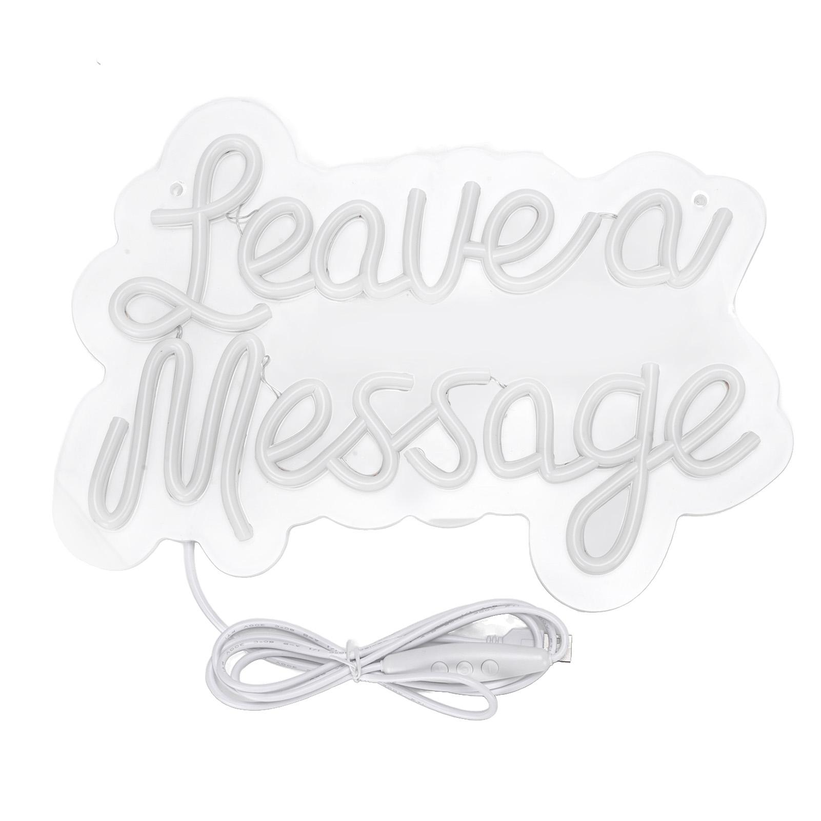 

LED Neon Light Leave A Message Lighting Sign for Wedding Birthday Party Bedroom Wall USB Powered