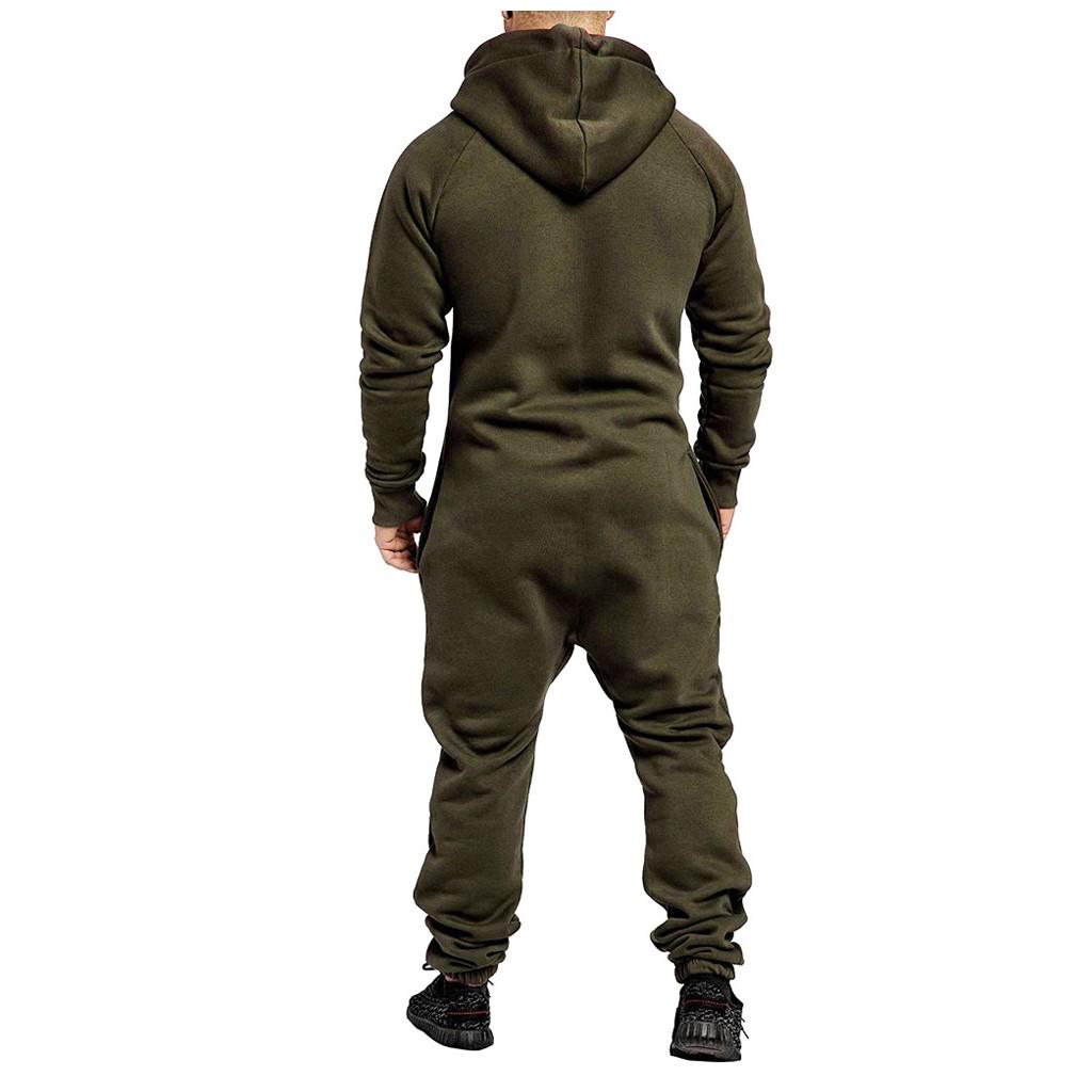 Herren Farbblock Winter Freizeit Kapuzenpullover Druck Reißverschluss Druck Jumpsuit