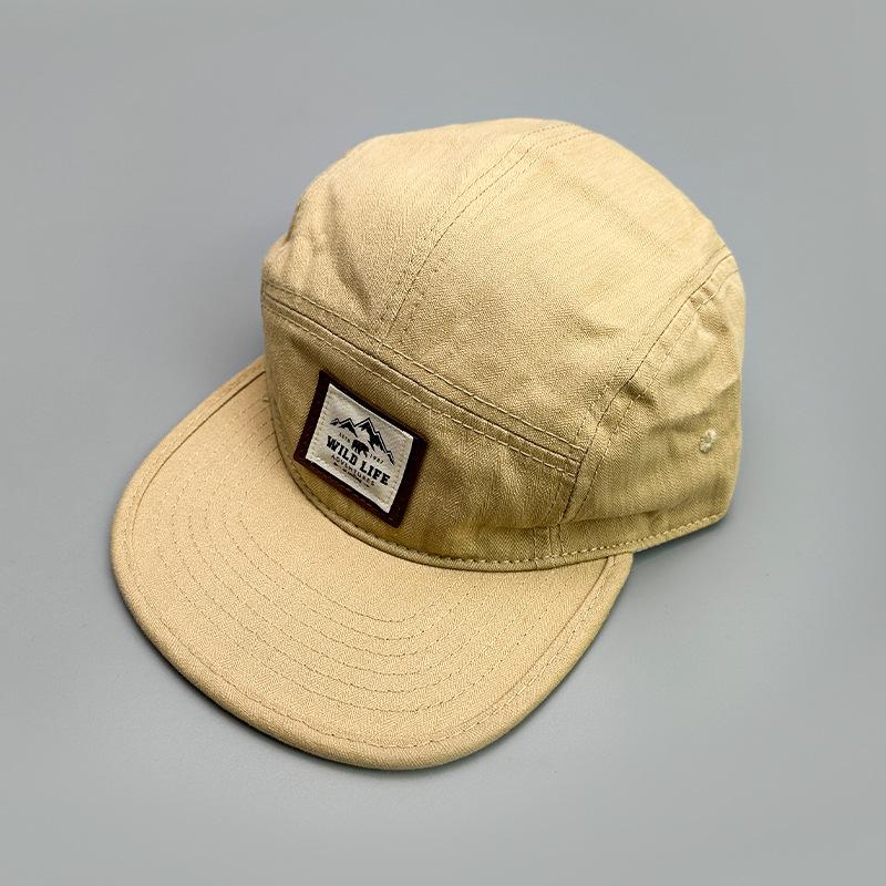 Personalized Retro Patch Mountain Flat-Brimmed Baseball Hat Men S And Women S Japanese Sunshade Hip-Hop Cap 52-60cm хаки