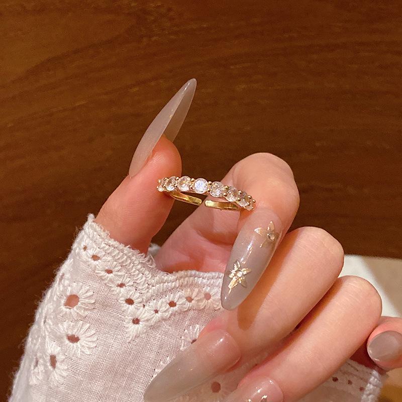 Koreanisches Zirkon-Liebesring-Set – luxuriöse, schlichte Statement-Ringe für einen vielseitigen Stil