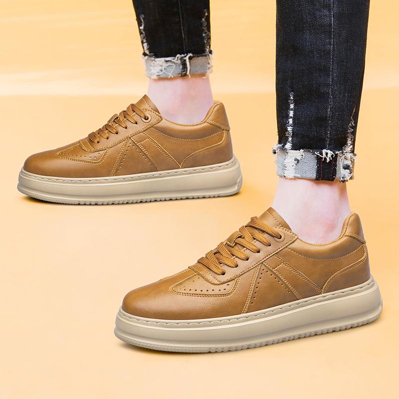 Fashion Brand Male Comfortable Skate Shoe 2025 New Men's Walking Shoes Lightweight Men Genuine Leather Flats Classic Men Casual Shoes