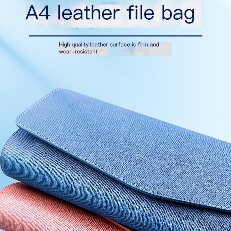 Professional Custom Leather Business Portfolio Bag A4 Document Folder Binder with Card Holder Custom Logo Presentation Folder