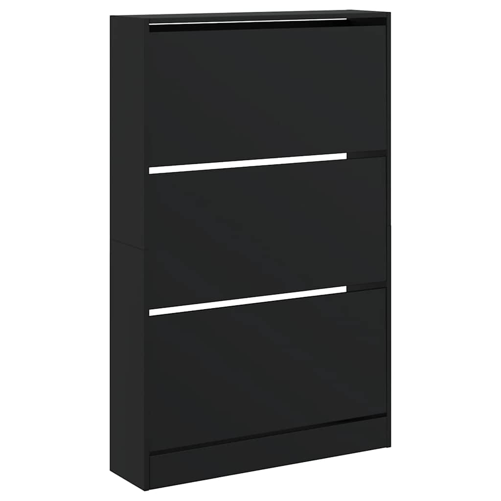 Shoe Cabinet Black 80 x 21 x 125.5 cm Engineered Wood