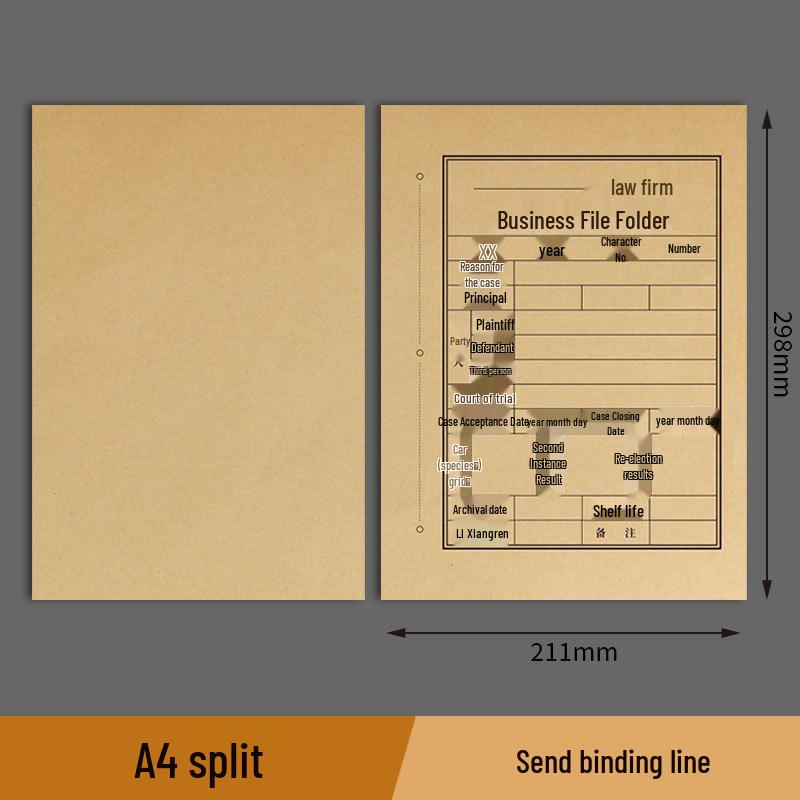 Law Firm A4 Acid-Free Kraft Paper File Cover - Thickened Universal Archive Document Case