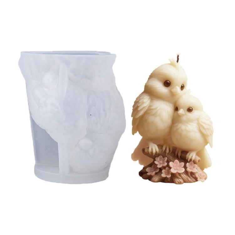 

Couple Birds Shape Silicone Candle Molds Easy Demolding Temperature Resistant for Handmade Candle Soap Valentines Gift 1