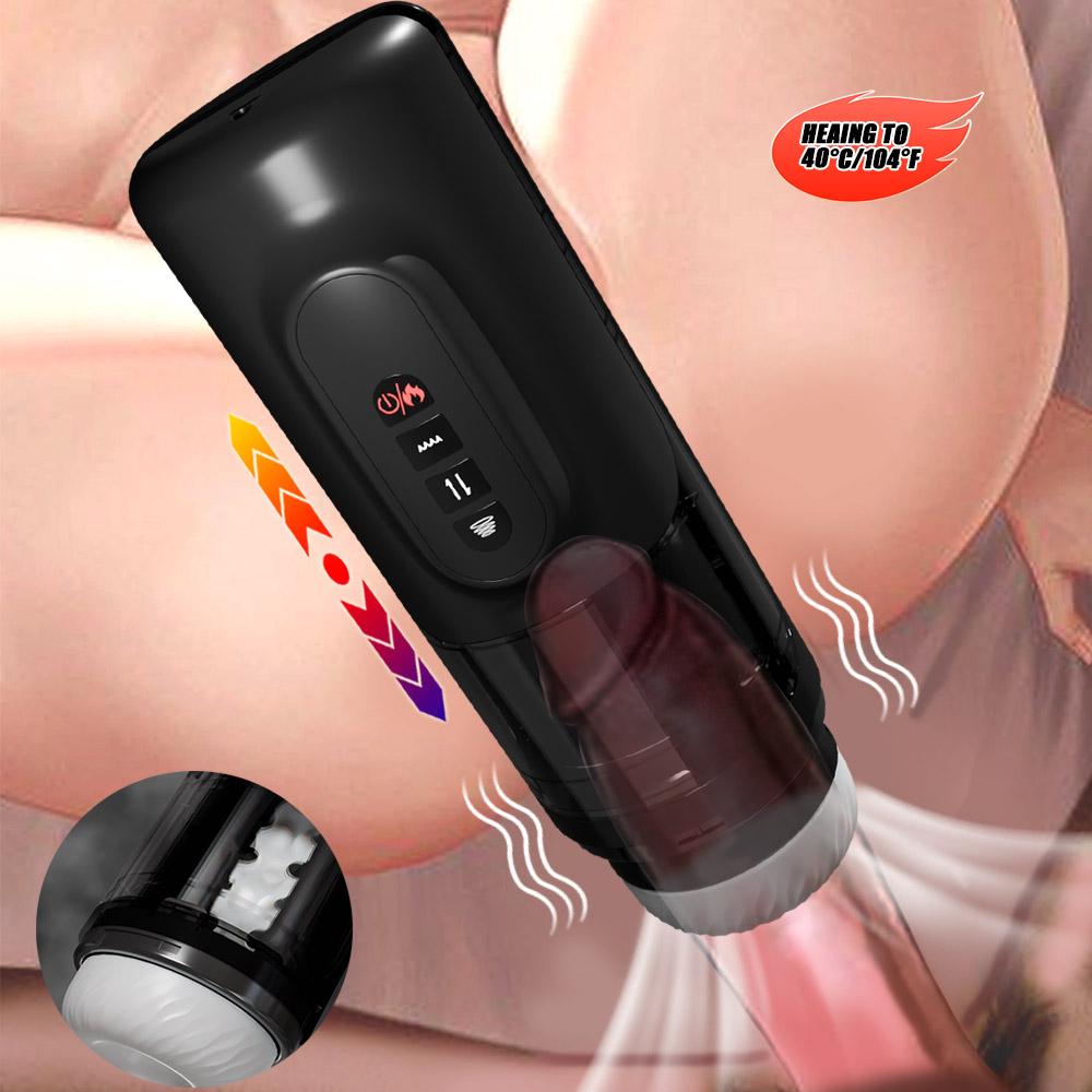 4-in-1 Automatic Male Masturbator with Sucking Heated Vibration and Articulation Penis Pump Male Sex Toys Powerful Male Adult Toys