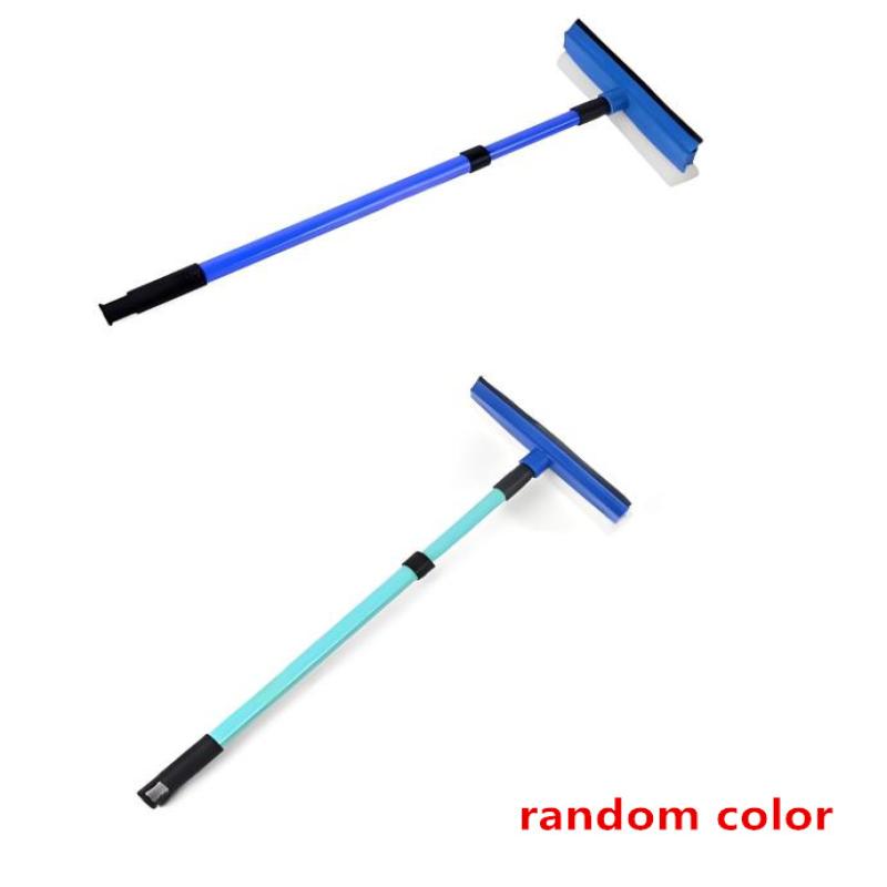 2 In 1 Telescopic Window Glass Cleaner Wiper Long Handle Sponge Brush Window Mop Squeegee Wiper Cleaning Tool