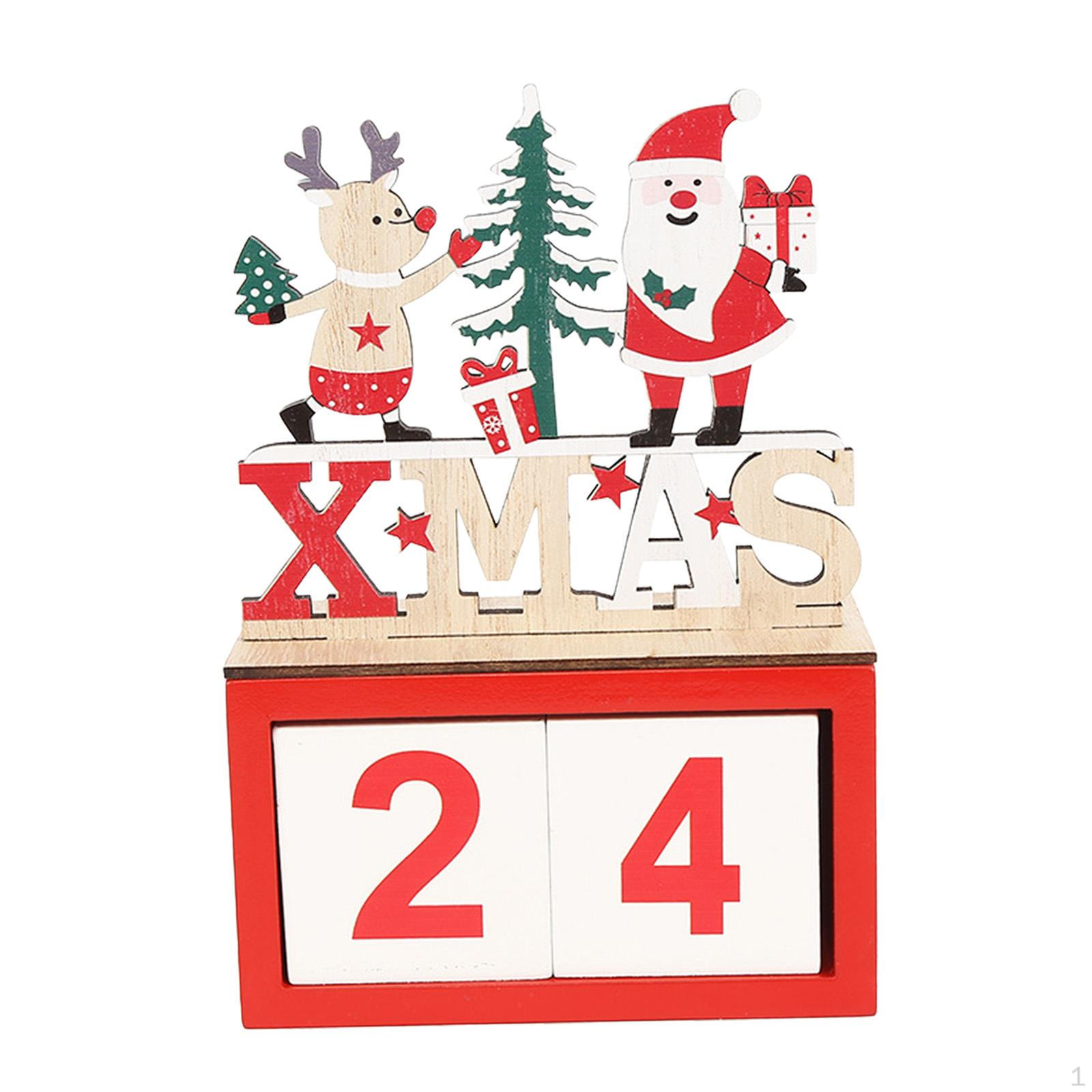 

Рождественский Адвент Календарь Украшения Настольные Календари Декор Деревянные Блоки Для Подарков На Праздники standing Elk