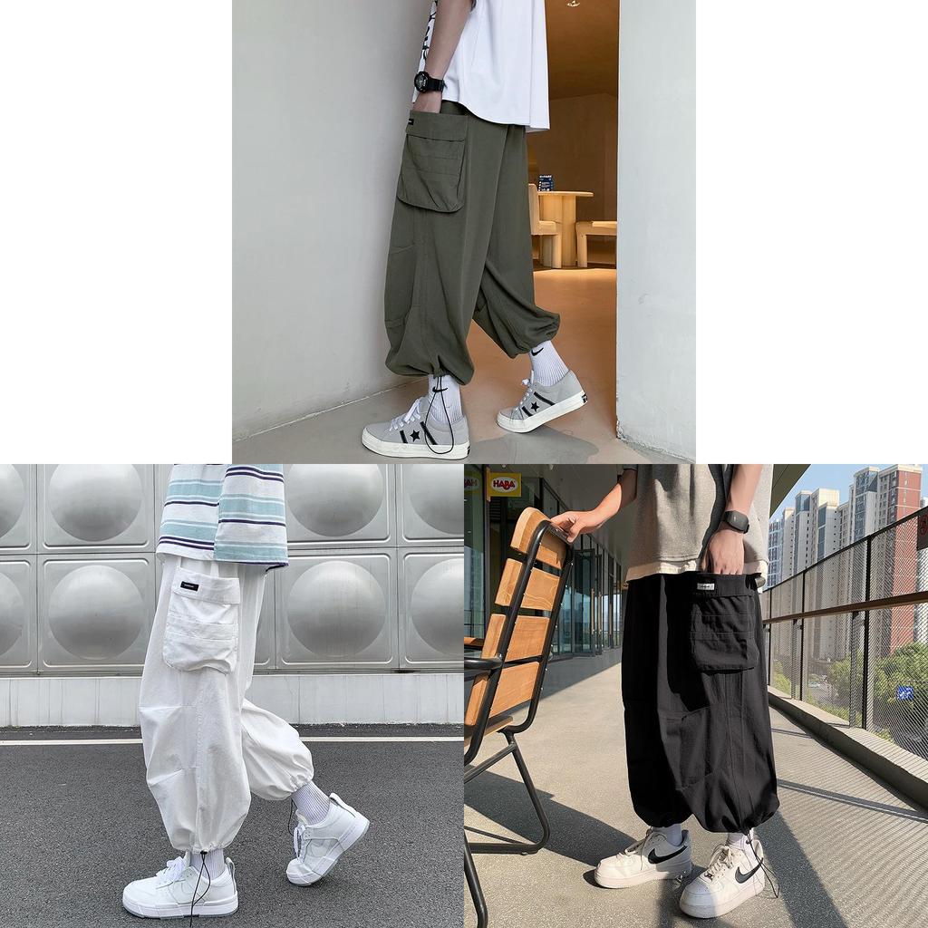 Pantaloni Cargo da Uomo con Tasche Multiple per Uso Casual Estivo