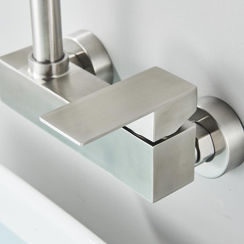 Basin Faucet Wall-mounted Sink Faucet Bathroom Single Faucet Hot and Cold Mixing Faucet Sink Universal Swivel Faucet
