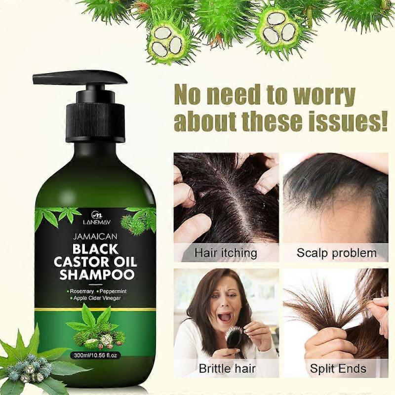 Jamaican Black Castor Oil Shampoo for Hair Growth, Organic Castor Oil Shampoo Anti Hair Loss with Biotin, Repairing & Moisturising, Deep Cleansing,Hai