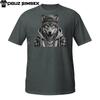 Streetwear Wolf T-Shirt – Monochrome Urban Style Graphic Animal Tee