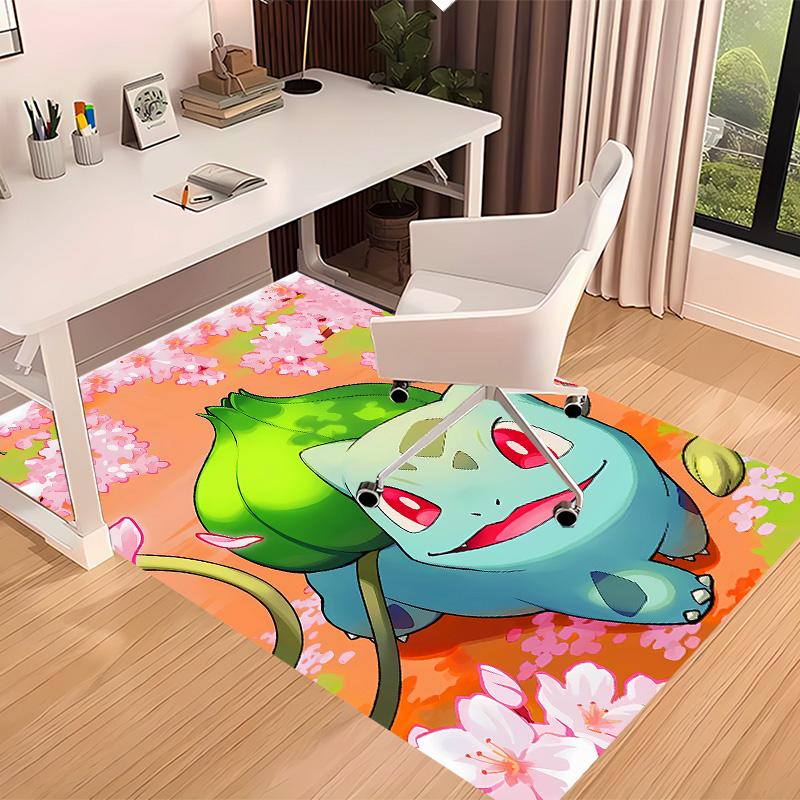 Pokémon Bulbasaur Printed Absorbent Washable Carpet, Non-Slip Bathroom Mats, Kitchen Rugs, Yoga Mat,Living Room Entrance, Camping Picnic Rugs