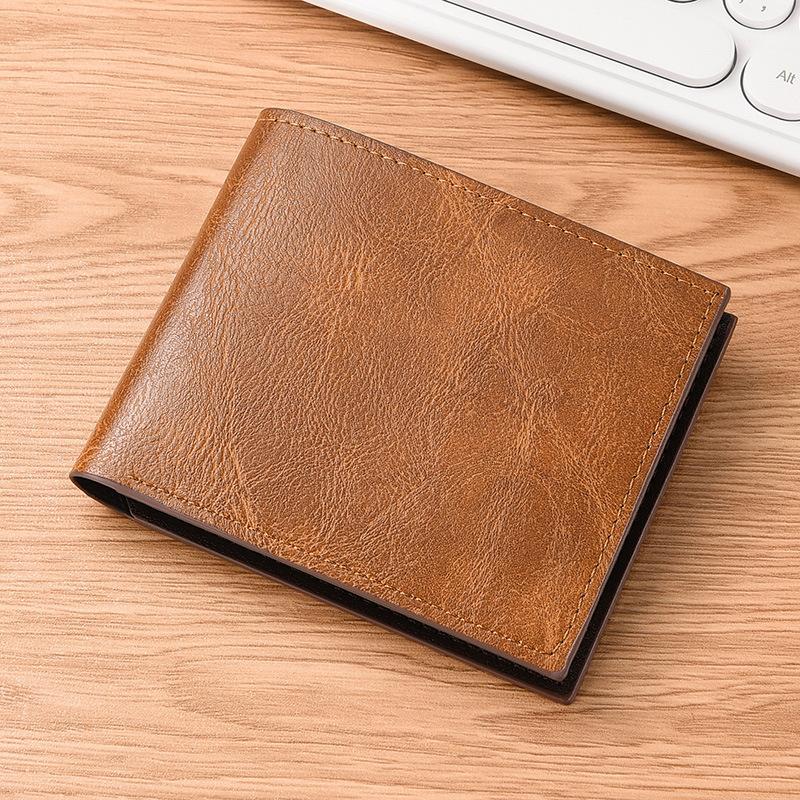 Men's Horizontal Wallet, Short Wallet, Men's Student Wallet, Vintage Wallet