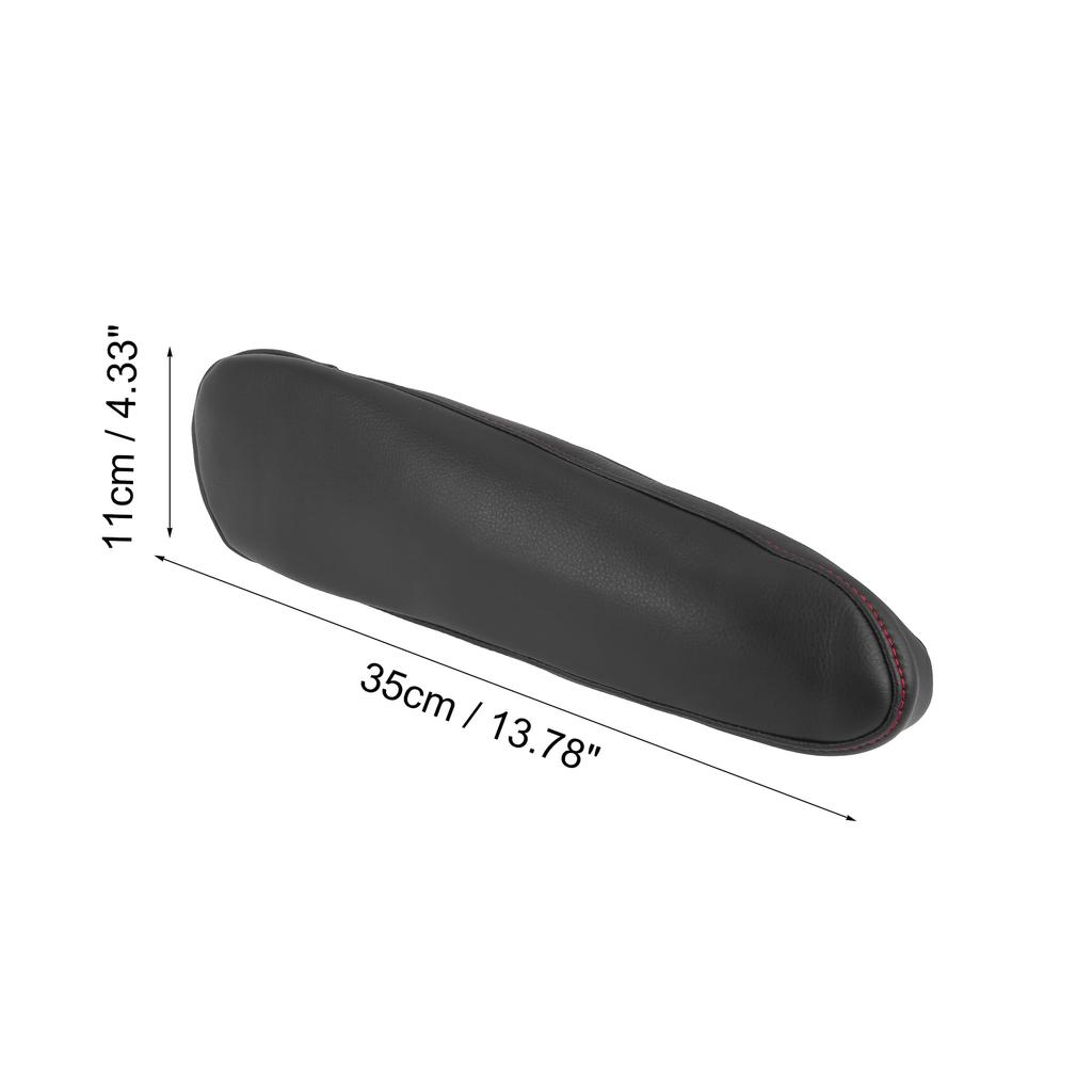 X AUTOHAUX Microfiber Leather Front Seat Armrest Replacement Black with Red for Toyota Sienna Covers, Line, 2011-2018