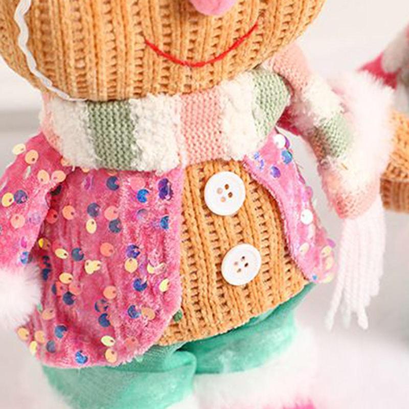 Lebkuchen Plüschtier Weihnachtsdekorationen Lebkuchen Plüsch Weiche Kuschelpuppe Heimdekorationen für Familie Kinder Freunde Kleinkind