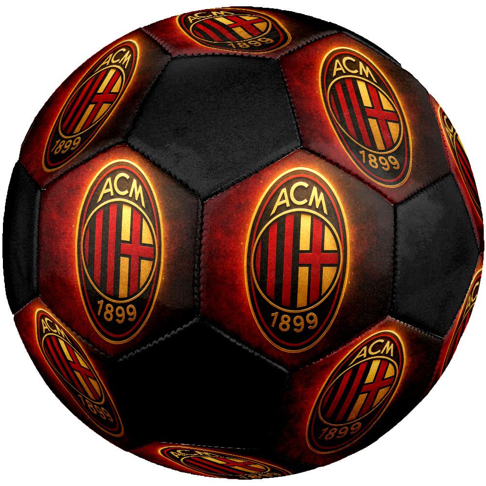 Pallone da Calcio AC Milan Taglia 5, Cucito a Macchina in PVC, Resistente e ad Alto Rimbalzo, Adatto a Tutte le Età, Merchandising per tifosi, Partite e Uso all'Aperto.