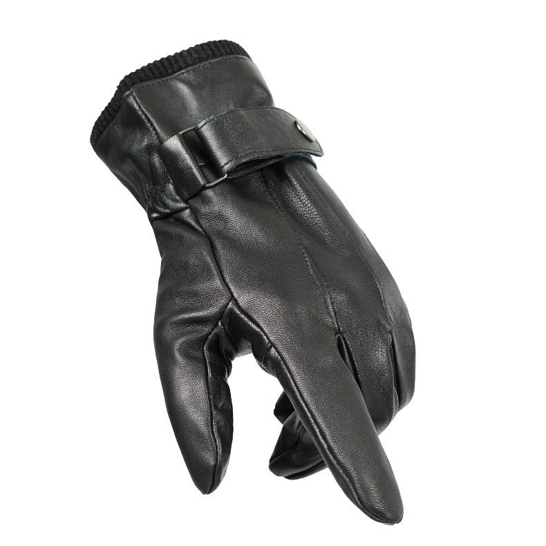 Unisex Genuine Leather Gloves for Winter, Motorcycle Riding, and Outdoor Activities