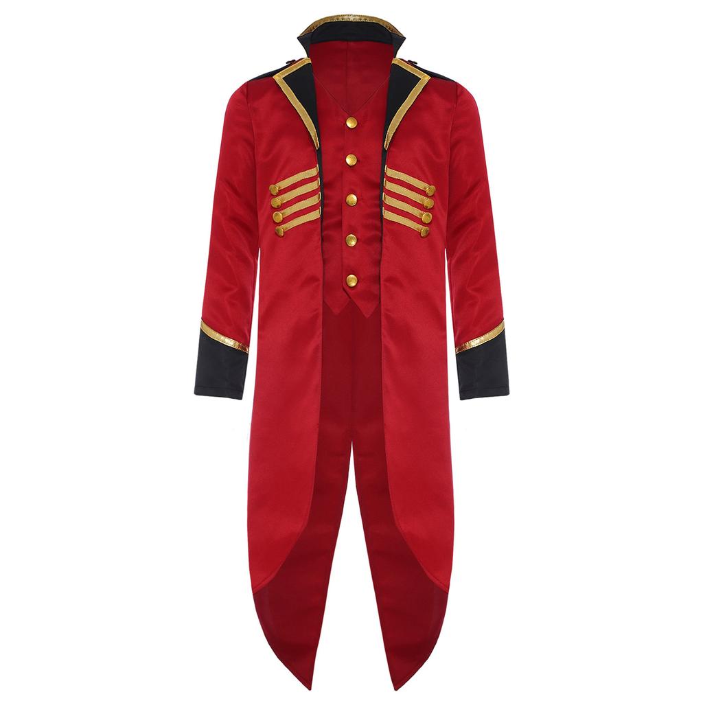 Kids Steampunk Tailcoat Costume Vintage Medieval Design Long Sleeve Fake Two Piece Tuxedo Victorian Elegant Jacket