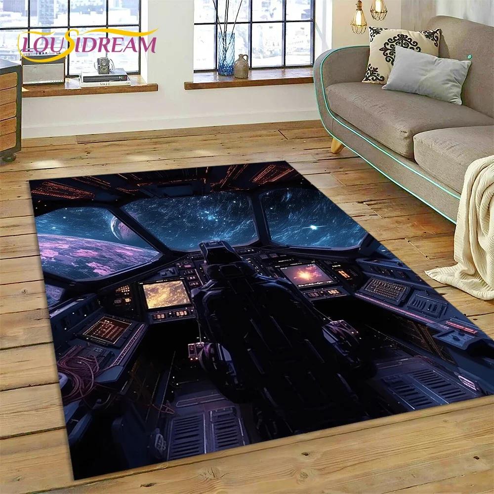 Aircraft Control Cockpit Cabin Spacecraft Dashboard Carpet Rug for Bedroom Living Room Sofa Decoration,Kid Large Decor Floor Mat