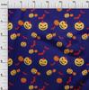 oneOone Cotton Flex Blue Fabric Halloween Sewing Material Print Fabric By The Yard 40 Inch
