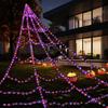 Practical 8 Modes Halloween Spider Web Lights Glow 250 LEDs LED Spider Net Hanging 5m Scary Giant Spider Haunted House