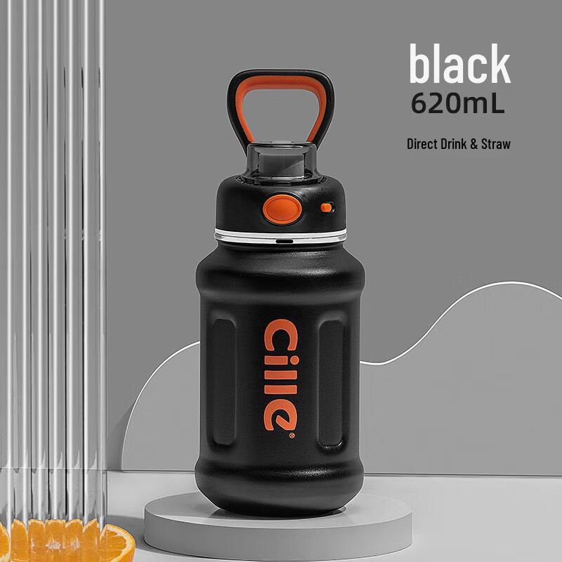Cille Insulated Stainless Steel Sport Straw Water Bottle