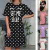 Fashion Casual I Love Sleep Women Nightdress Short Sleeve Dresses Loose Fit Nightwear Home Clothes Nightie Loungewear Dresses