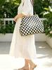 Women's Checkered Shoulder Handbag: Versatile, Large Capacity, European & American Light Luxury Design