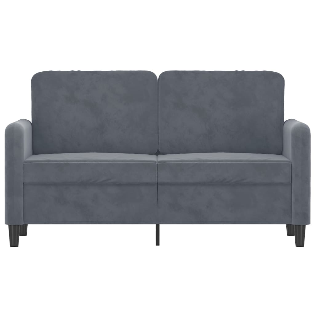 Vidaxl 2-Seater Sofa, Dark Grey, 120 Cm, Upholstered In Velvet