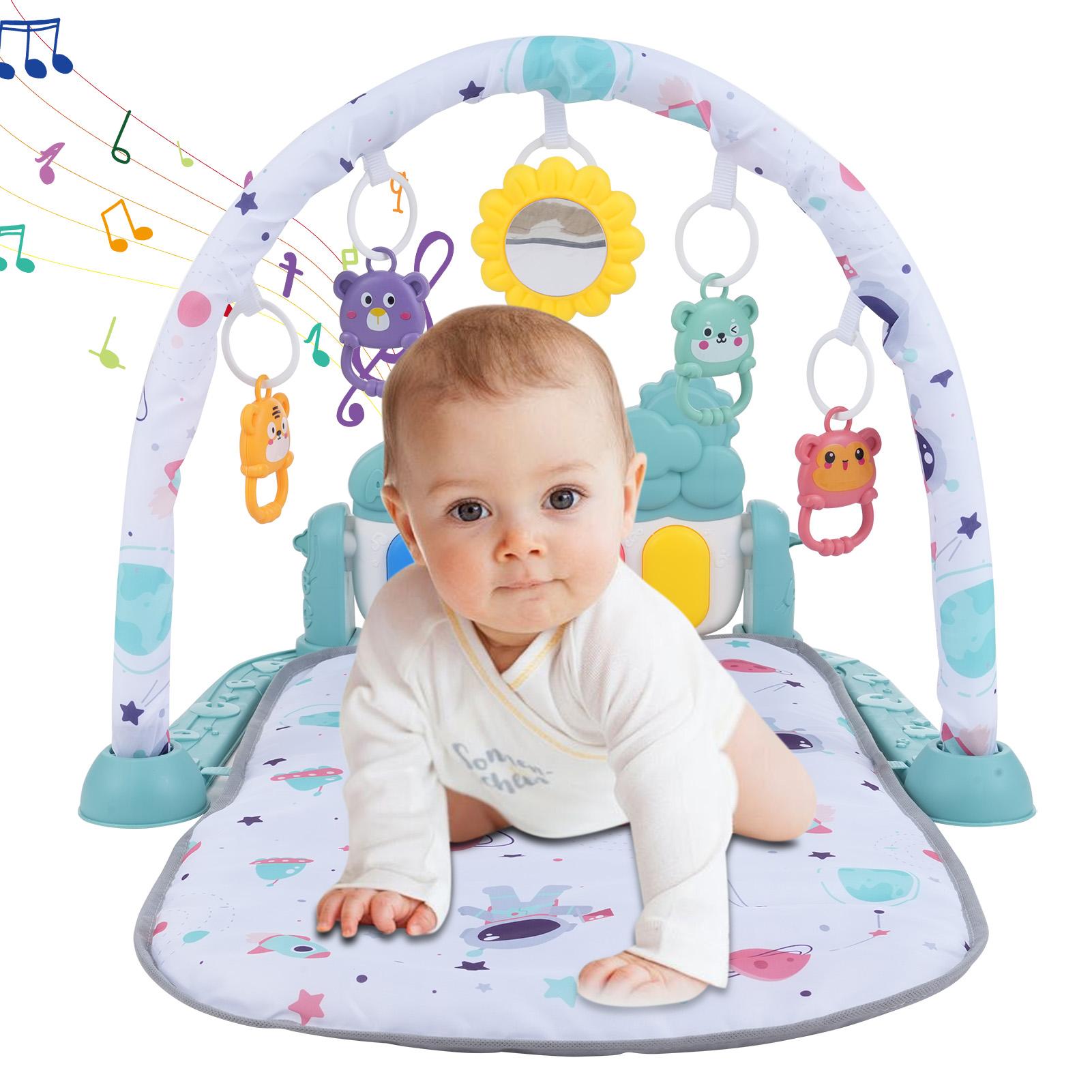 

Baby Play Mat with Piano Keyboard & Deatchable Hanging Toys, Kick and Play Musical Activity Gym, Tummy Time светло-зеленый