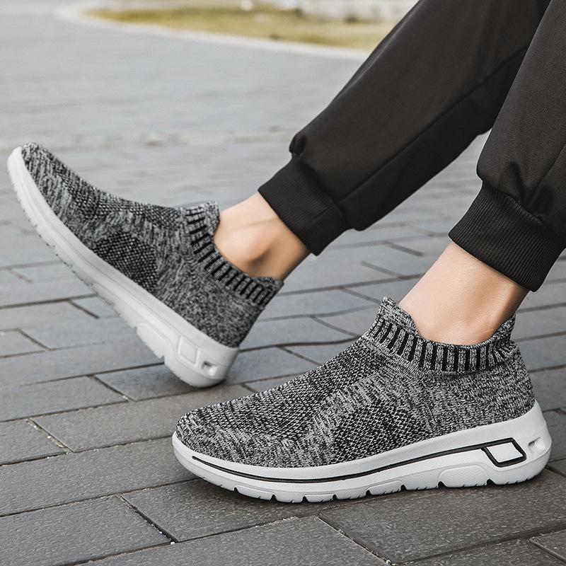 New fly-woven soft-soled couple shoes breathable single shoes women's sports and leisure shoes one-foot trendy shoes