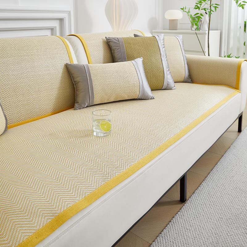 Summer Funda sofá Home Cool Feeling Slipcover Non-slip Ay Tsao Rattan Mat Sofa Cushion Couch Sofa Cover