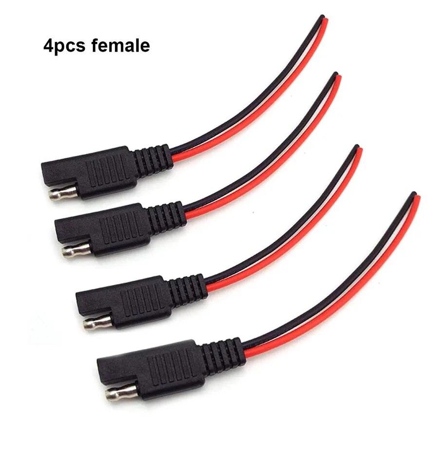 10CM SAE Male Female Solar Battery Cable 18AWG Power Supply Plug Extension Connector Wire for DIY Automotive  Wire SAE Cable