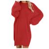 2025 Autumn Winter Women's Plush Dress Long Sleeve Round Neck Loose Mid-Length Fashion