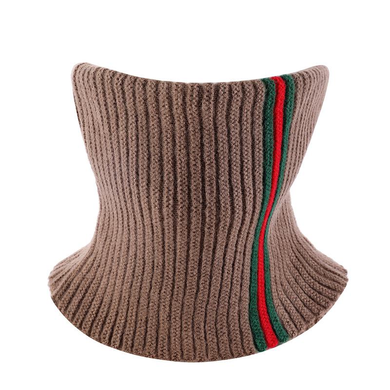 Double-layer Male and Female Couples Warm Neck Cover Striped Hair Pulling Fashionable Versatile Outdoor Autumn and Winter Scarf